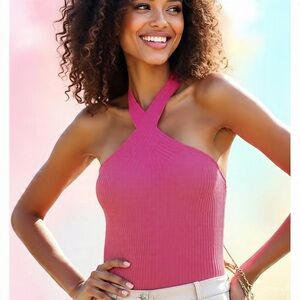 Zara - Ribbed, Halter Crop Top